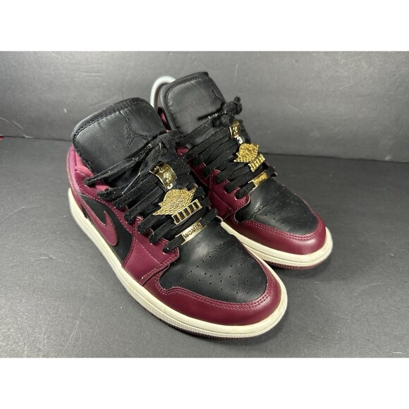 Nike Air Jordan 1 Low SE Dark Beetroot with Charms Size 8.5 - Picture 1 of 12